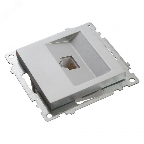 Розетка компьютерная 1-местная RJ-45 (механизм), серия Катрин, серебро