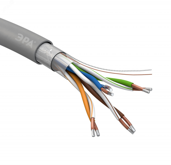 Кабель витая пара F/UTP 4x2x24 AWG Cat5e CCA PVC 305м ЭРА SIMPLE FL-4-PVC-A