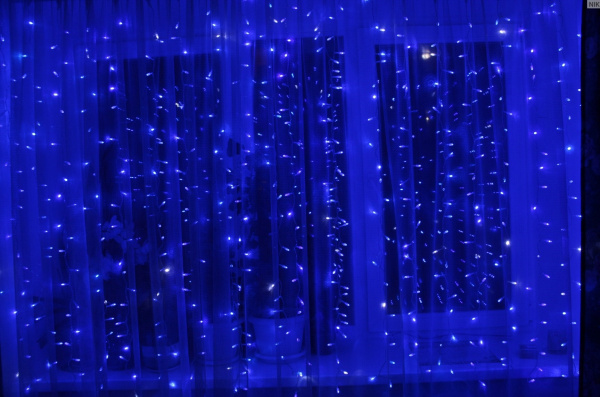 Электрогирлянда Занавес 625 LED 2.5х1.5 м синяя