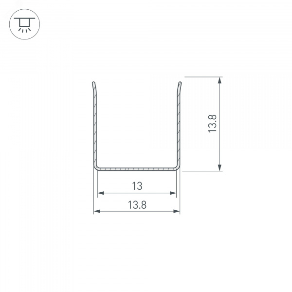 Профиль гибкий ARL-MOONLIGHT-1213-2x500 ANOD ARL, алюминий