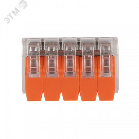 Клеммы монтажные многоразовые  PTC-5P 221-415 450V 32A 0,14-4.0mm2,  5 отверстий, прозрачные / 50шт.
