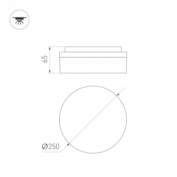 Светильник светодиодный CL-BOUWER-R250-13W Day4000-MIX (WH, 110 deg, 230 В, TRIAC) (ARL, IP54 пластик, 5 лет)