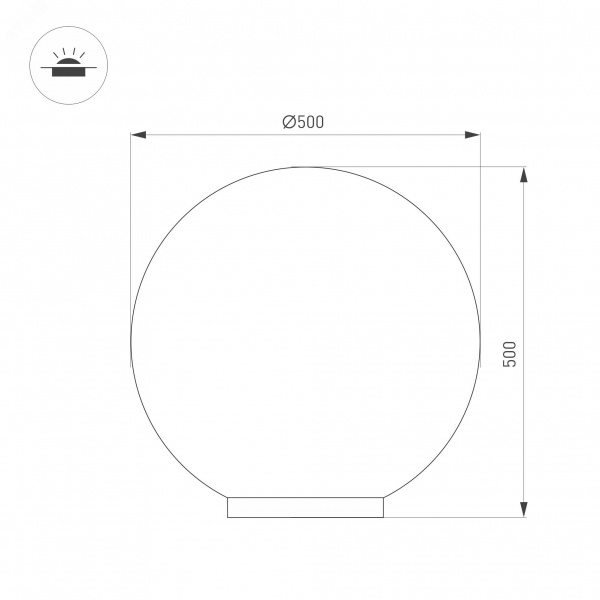 Светильник светодиодный KT-GLOBE-R500-15W Warm3000 (DG, 275 deg, 24V) (ARL, IP65 металл, 3 года)