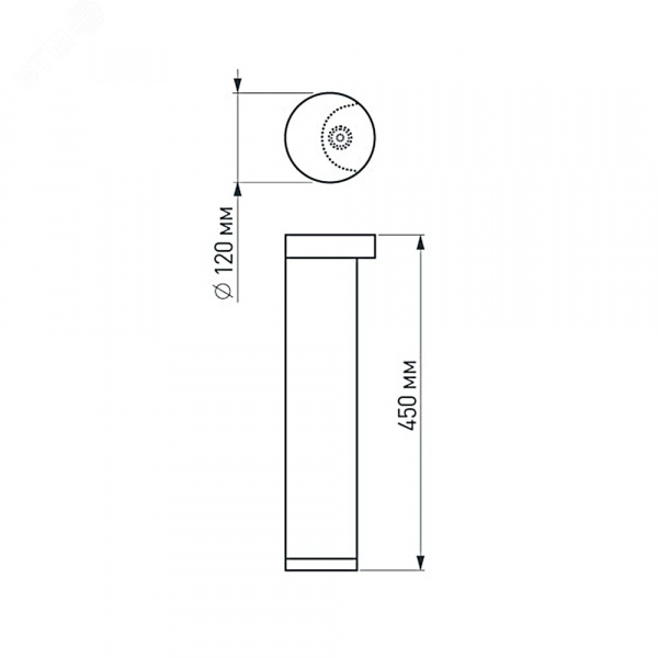 Светильник LGD-Path-Round120-H450B-12W Warm White (ARL, IP54 Металл, 3 года)