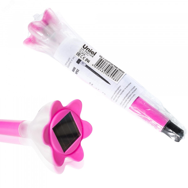 Светильник светодиодный садовый USL-C-420/PT305 PINK CROCUS на солнечной батарее, белый свет. 1хLR Ni-Mh аккумулятор в/к. IP44