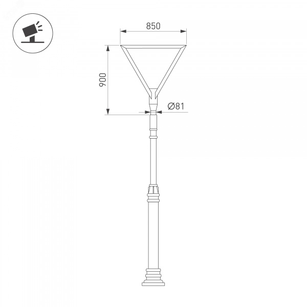 Светильник светодиодный OXOR-TRILEIS-900x850х80-75W Day4000 (BK, 120 deg, 230 В) IP65 (ARL, IP20 Металл, 5 лет)