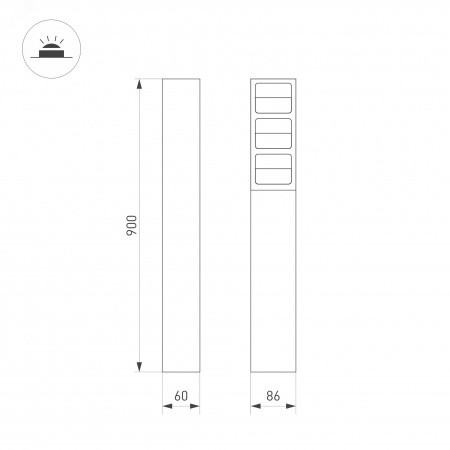 Светильник светодиодный LGD-TILLIS-BOLL-H900-12W Warm3000 (GR, 92 deg, 230 В) (ARL, IP20 Алюминий, 5 лет)