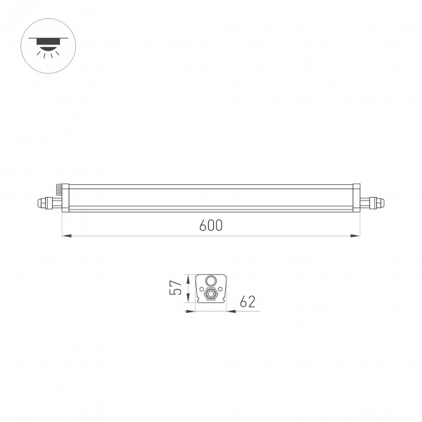 Светильник светодиодный ALT-TUBULAR-600-14W Day4000 (WH, 120 deg, 230 В) (ARL, IP65 пластик, 5 лет)