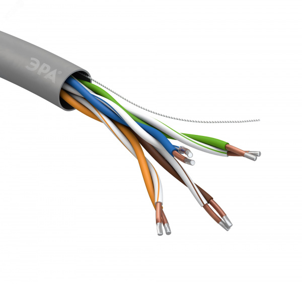 Кабель витая пара U/UTP 4x2x24 AWG Cat5e CCA PVC 305м ЭРА SIMPLE UL-4-PVC-A