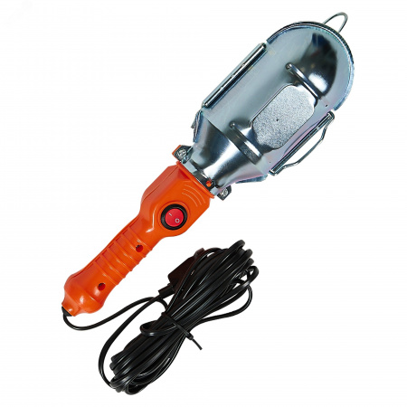 Светильник переносной под лампу Е27 UOL-C25C 60W-E27-15M IP20 ORANGE шнур 15м. выкл. на корпусе. 220В. ТМ Uniel
