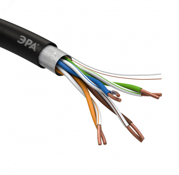 Кабель витая пара F/UTP Cat5e 4x2x24 AWG CU PE наруж. 305м F-4-PE