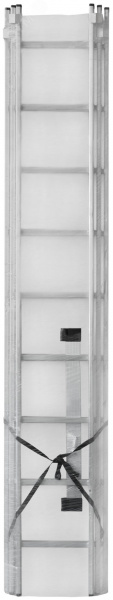 Лестница трехсекционная алюминиевая, 3x9 ступеней, H=257/426/591 см, вес 11.18 кг