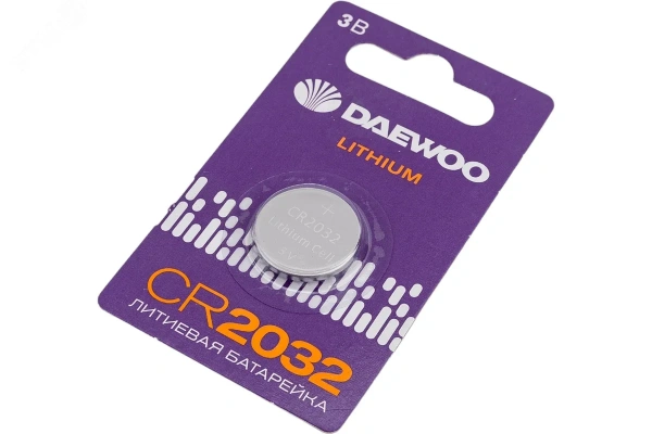 Элемент питания CR2032 DAEWOO Lithium блистер, 1 шт.