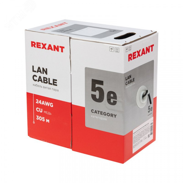 Витая пара U/UTP CAT 5e 4х2х0.50мм LSZH нг(А)-HF 24AWG OUT черный
