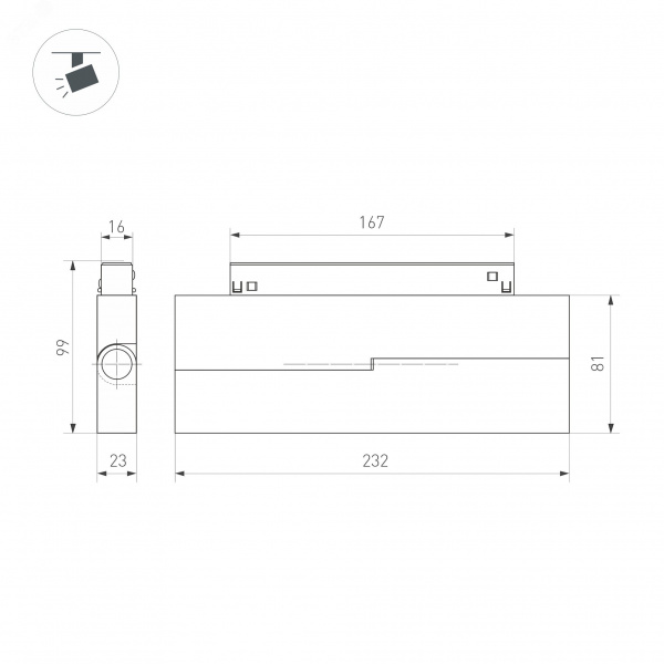 Светильник MAG-ORIENT-FLAT-FOLD-S230-12W Day4000-MIX (BK, 80 deg, 48V, TUYA) (IP20 Металл, 3 года)