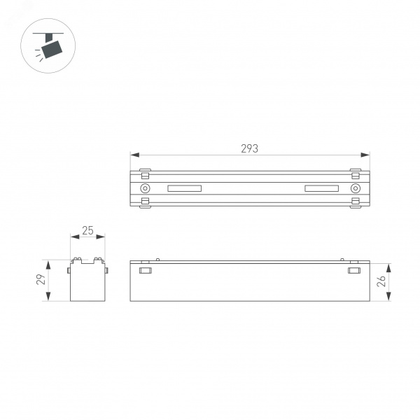 Светильник MAG-VIBE-FLAT-L293-12W Day4000-MIX (BK, 100 deg, 48V, TUYA Zigbee) (IP20 Металл, 5 лет)