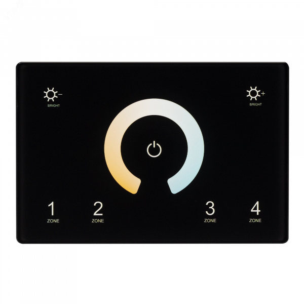 Панель Sens SMART-P81-MIX Black (230V, 4 зоны, 2.4G) (ARL, IP20 Пластик, 5 лет)