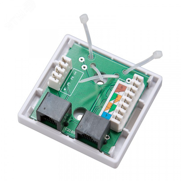 Розетка комбинированная внешняя. RJ-45(8P-8C) + RJ-11(6P-4C). UTP неэкраниров,