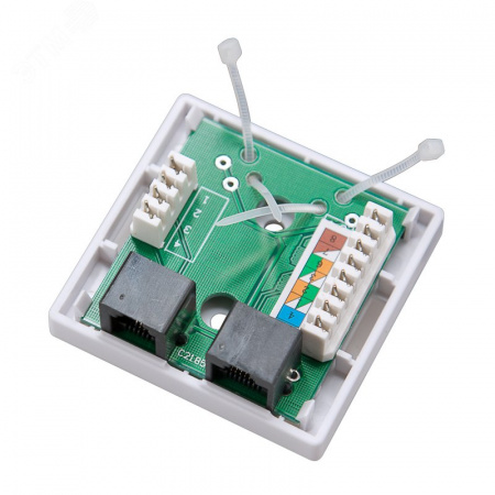 Розетка комбинированная внешняя. RJ-45(8P-8C) + RJ-11(6P-4C). UTP неэкраниров,