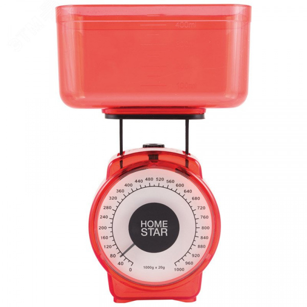 Весы кухонные механические HS-3004М до 1 кг, цвет красный