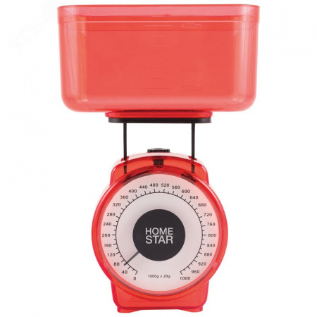 Весы кухонные механические HS-3004М до 1 кг, цвет красный