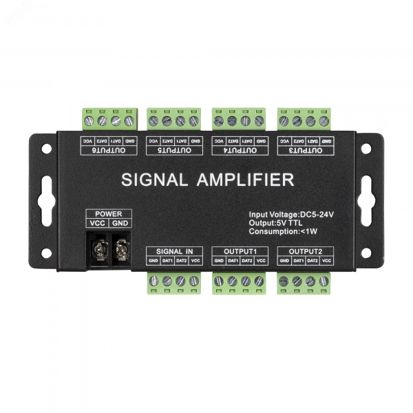 Усилитель сигнала LN-SPI-6CH 5-24V, IP20 Металл, 1 год