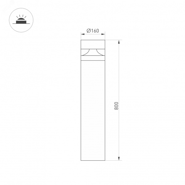Светильник светодиодный LGD-GUIDE-BOLL-H800-20W Warm3500-MIX (GR, 280 deg, 230 В) (ARL, IP65 металл, 5 лет)