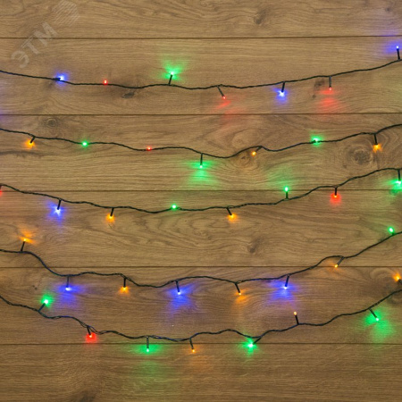Гирлянда Твинкл-Лайт 20 м, темно-зеленый ПВХ, 160 LED, мультиколор