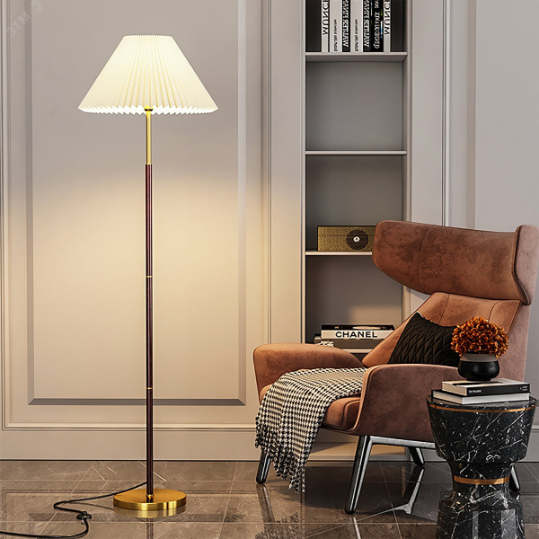 Торшер напольный под лампу Е27 40W Медный/Белый ТМ UML-T522 E27 COPPER/WHITE