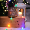 Гирлянда светодиодная мини-лампочки 1.5 м, 10 LED, прозрачный ПВХ, свечение мультиколор, 2 х АА батарейки не в комплекте