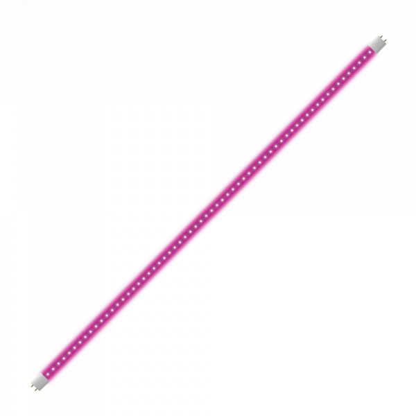 Лампа светодиодная для растений. LED-T8-18W/SPSB/G13/CL PLP30WH Форма T8, прозрачная. Спектр для рассады и цветения. ТМ .
