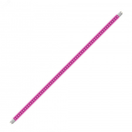 Лампа светодиодная для растений. LED-T8-18W/SPSB/G13/CL PLP30WH Форма T8, прозрачная. Спектр для рассады и цветения. ТМ .