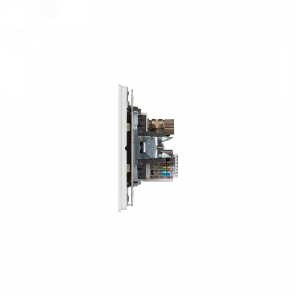 Розетка ROUND компьютерная RJ45 кат6 + TV скрытой установки механизм перламутр