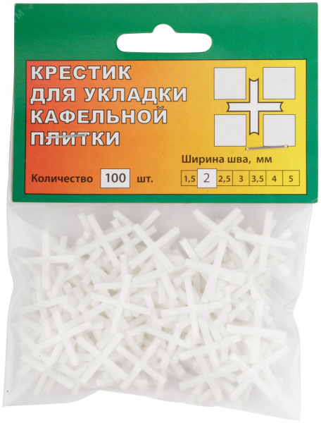 Крестики для кафеля 2 мм, 100 шт