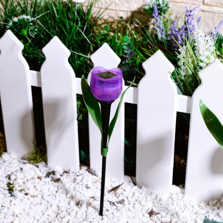 Светильник светодиодный садовый на солнечной батарее СОЛАР USL-C-453/PT305 PURPLE TULIP