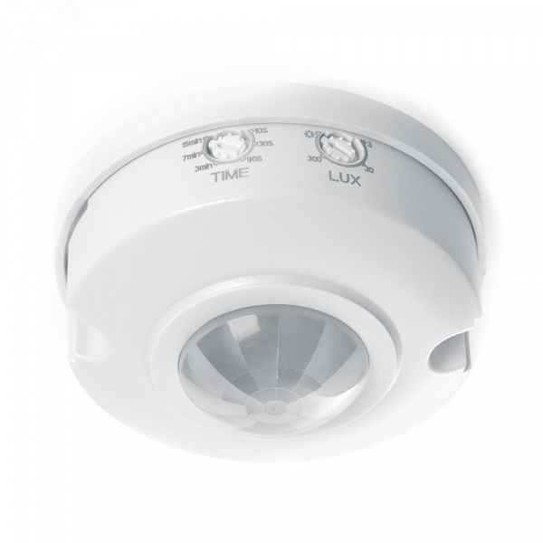 Датчик движения ИК потолочный 1200w 360 градусов 6м IP20 белый