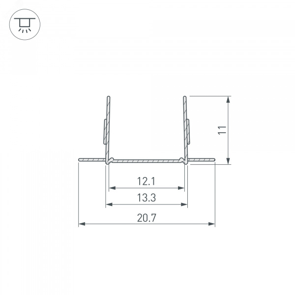 Профиль гибкий ARL-MOONLIGHT-1712-2x500 ANOD ARL, алюминий