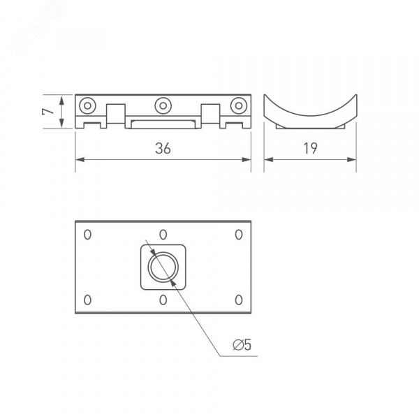 Крепление MOONLIGHT-HR-CEILING-CLIP-D25, пластик