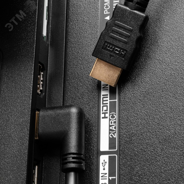 Кабель HDMI - HDMI 1.4, 1.5м, Gold, угловой