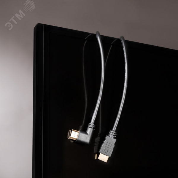 Кабель HDMI - HDMI 1.4, 1.5м, Gold, угловой