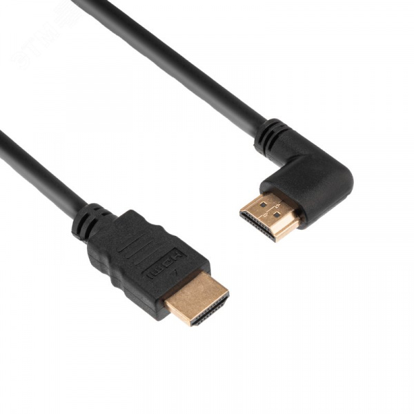 Кабель HDMI - HDMI 1.4, 1.5м, Gold, угловой