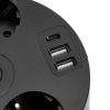Удлинитель 5-местный с/з 3x1мм2 2.5м 250В 16А 2USB A + C 5V 3.1A Comfort черный