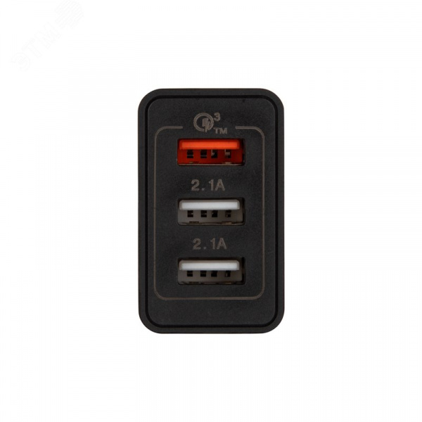 Устройство сетевое зарядное-переходник 3xUSB адаптер, 30W черное,