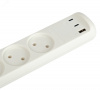 Удлинитель электрический U-3-3m-USB-W 3 розетки + 3xUSB A+C 3м 10А белый