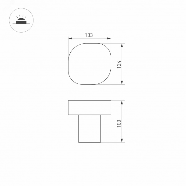 Светильник LGD-SWAMP-BOLL-H100-7W Warm3000 (GR, 93 deg, 230 В) (ARL, IP65 Металл, 3 года)