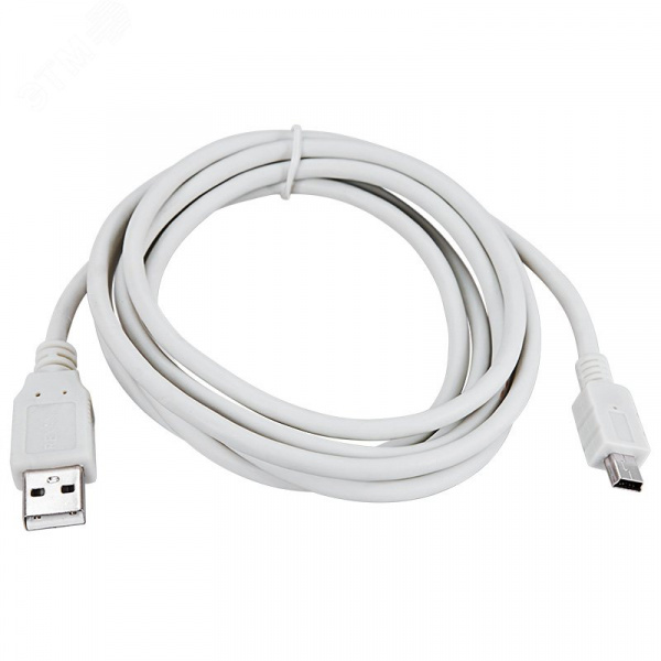 Кабель USB (шт. mini USB - шт. USB A) 3 метра, серый, 18-1136,