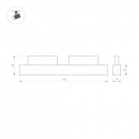 Светильник MAG-ORIENT-FLAT-L465-16W Day4000-MIX (BK, 100 deg, 48V, TUYA) (IP20 Металл, 5 лет)