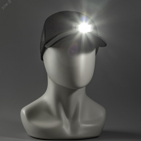 Фонарь налобный, аккумуляторный, LED, регулируемый ремень, крепление на кепку, подвес, датчик движения, 3 режима работы, 5Вт, 1200 мАч, 180Лм, IP44