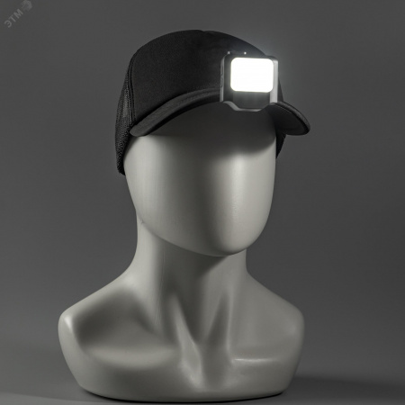 Фонарь налобный, аккумуляторный, LED, регулируемый ремень, крепление на кепку, подвес, датчик движения, 3 режима работы, 5Вт, 1200 мАч, 180Лм, IP44