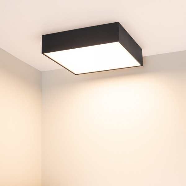 Светильник IM-QUADRO-EMERGENCY-3H-S250x250-28W Warm3000 BK, 120 deg, 230V, IP40 металл, 2 года